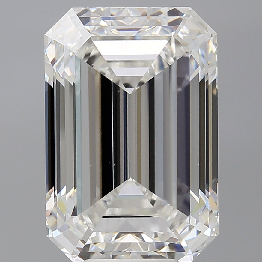 10.08 Carat Emerald Shaped, Ideal Cut, F Color, VVS2 Clarity, IGI Certified Lab Grown Diamond