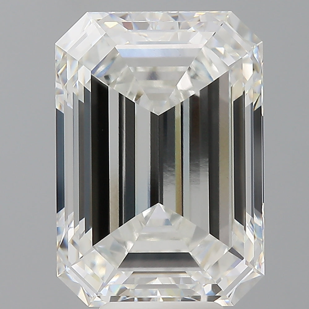 8.58 Carat Emerald Shaped, Ideal Cut, F Color, VVS2 Clarity, IGI Certified Lab Grown Diamond