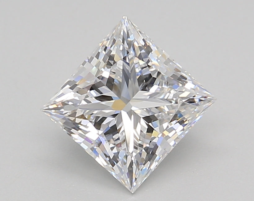 1.53 Carat Princess Shaped, Ideal Cut, D Color, VVS2 Clarity, IGI Certified Lab Grown Diamond
