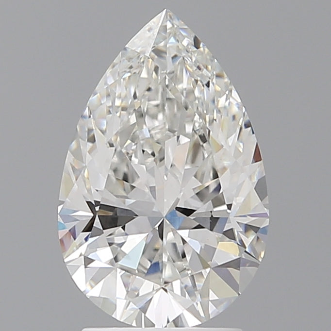 2.60 Carat Pear Shaped, Ideal Cut, F Color, VVS2 Clarity, IGI Certified Lab Grown Diamond