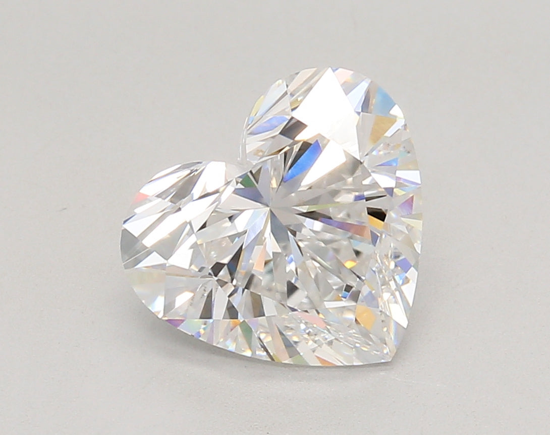 3.07 Carat Heart Shaped, Ideal Cut, D Color, VVS2 Clarity, IGI Certified Lab Grown Diamond