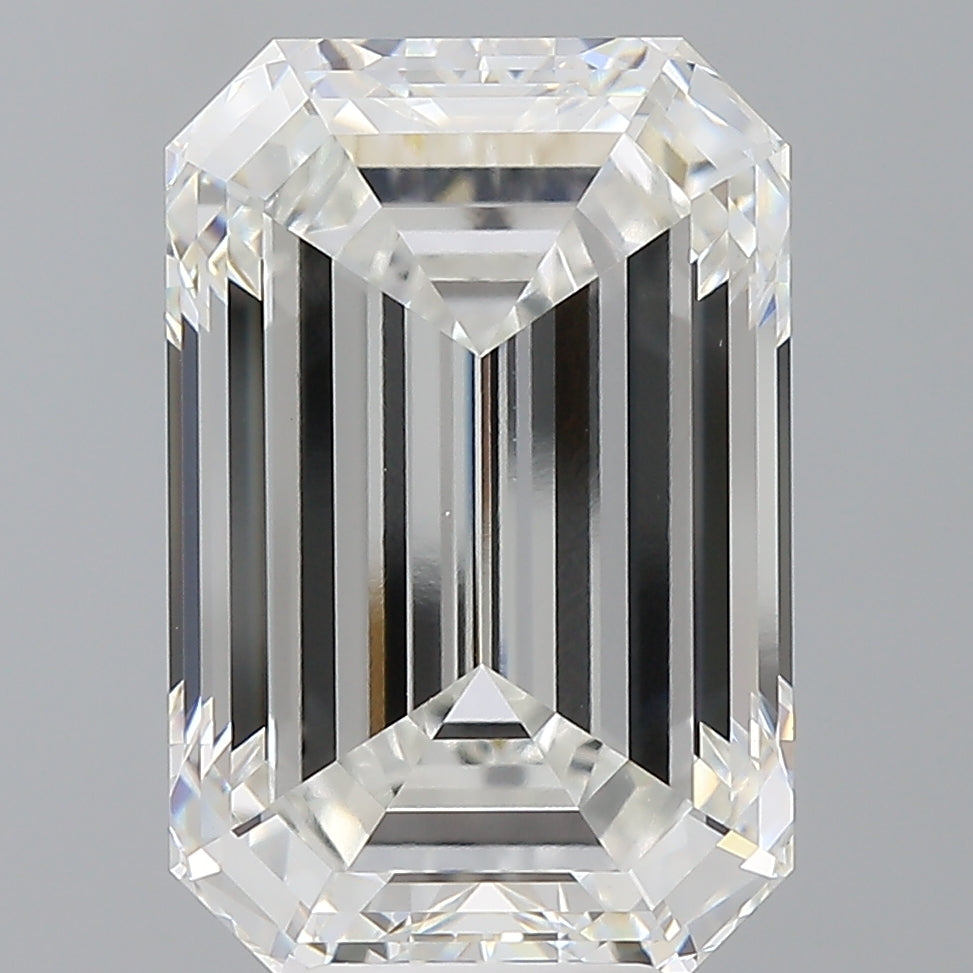 8.56 Carat Emerald Shaped, Ideal Cut, F Color, VVS2 Clarity, IGI Certified Lab Grown Diamond