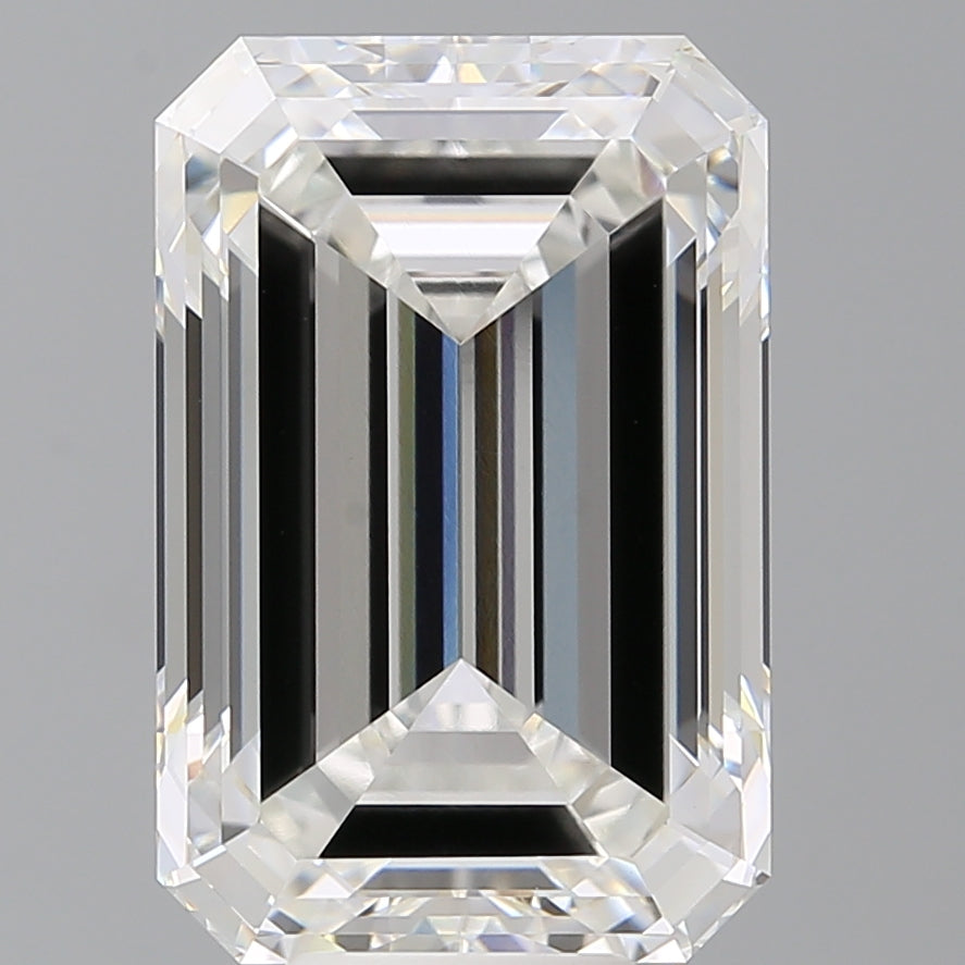 10.09 Carat Emerald Shaped, Ideal Cut, F Color, VVS2 Clarity, IGI Certified Lab Grown Diamond