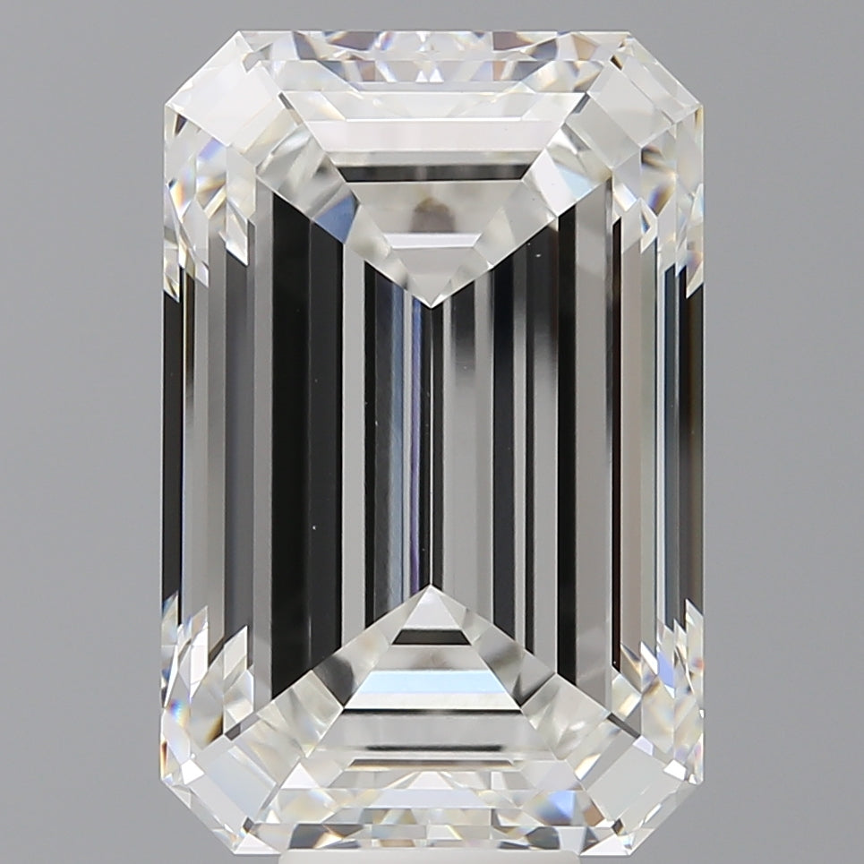 12.60 Carat Emerald Shaped, Ideal Cut, F Color, VVS2 Clarity, IGI Certified Lab Grown Diamond