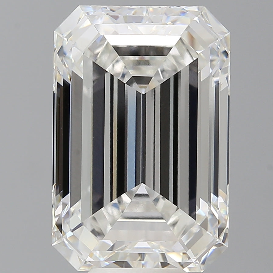 10.07 Carat Emerald Shaped, Ideal Cut, F Color, VVS2 Clarity, IGI Certified Lab Grown Diamond