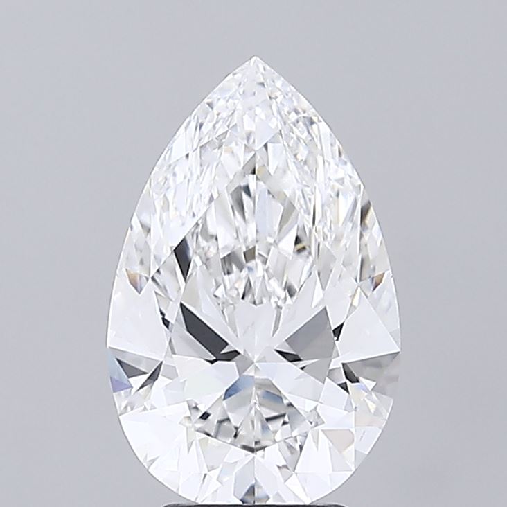 4.09 Carat Pear Shaped, Ideal Cut, E Color, VVS2 Clarity, IGI Certified Lab Grown Diamond