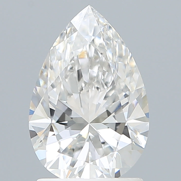 1.58 Carat Pear Shaped, Ideal Cut, F Color, VS1 Clarity, IGI Certified Lab Grown Diamond