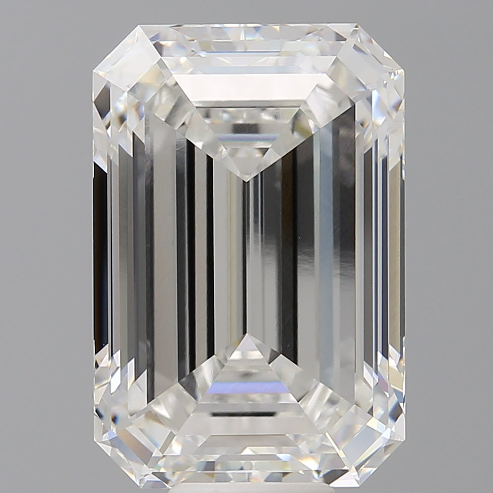12.59 Carat Emerald Shaped, Ideal Cut, F Color, VVS2 Clarity, IGI Certified Lab Grown Diamond