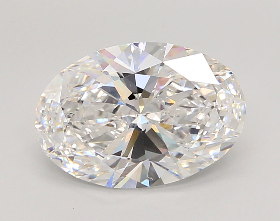 3.07 Carat Oval Shaped, Ideal Cut, D Color, VVS1 Clarity, IGI Certified Lab Grown Diamond