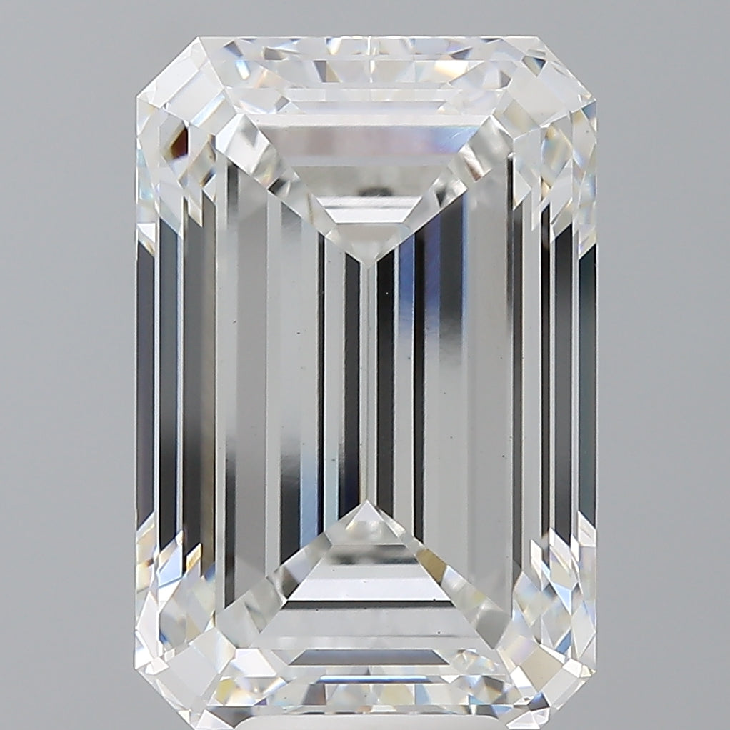 9.01 Carat Emerald Shaped, Ideal Cut, F Color, VS1 Clarity, IGI Certified Lab Grown Diamond