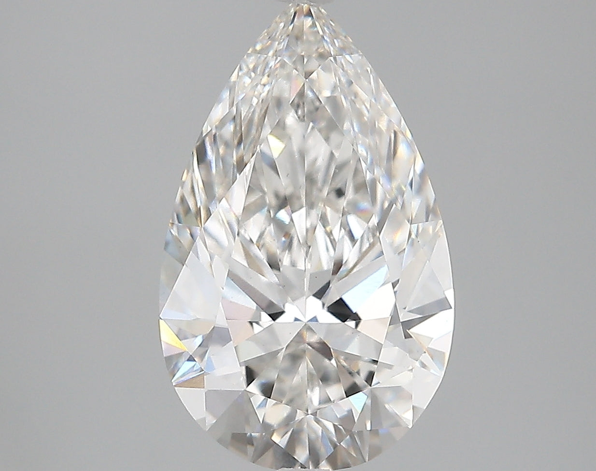 3.81 Carat Pear Shaped, Very Good Cut, F Color, VS1 Clarity, IGI Certified Lab Grown Diamond