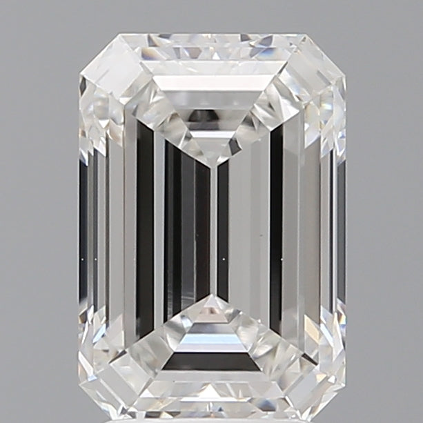 3.00 Carat Emerald Shaped, Ideal Cut, F Color, VVS2 Clarity, IGI Certified Lab Grown Diamond