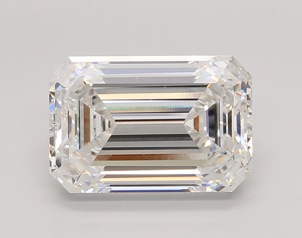 5.04 Carat Emerald Shaped, Ideal Cut, E Color, VVS2 Clarity, IGI Certified Lab Grown Diamond