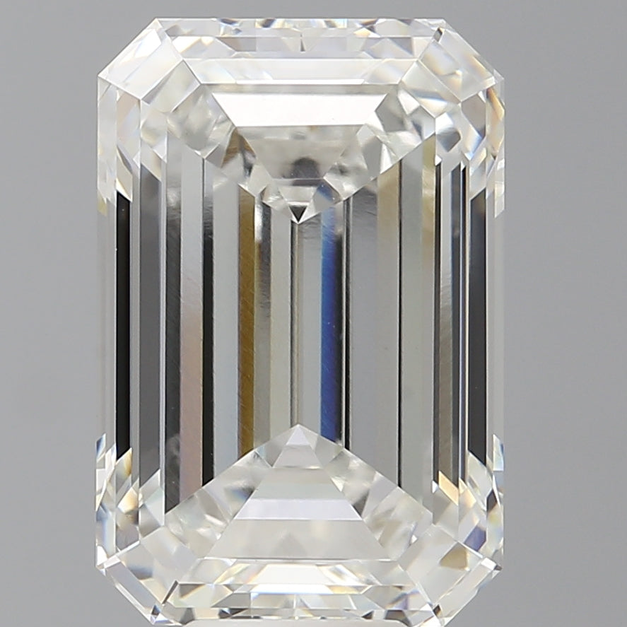 10.05 Carat Emerald Shaped, Ideal Cut, F Color, VVS2 Clarity, IGI Certified Lab Grown Diamond