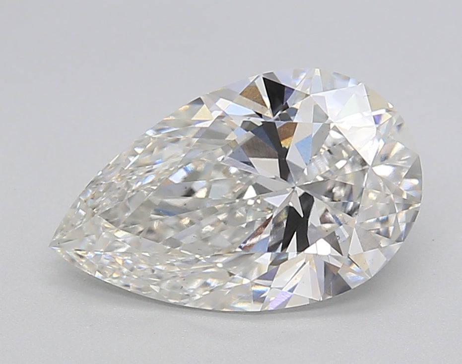 2.10 Carat Pear Shaped, Ideal Cut, G Color, VS1 Clarity, GIA Certified Lab Grown Diamond