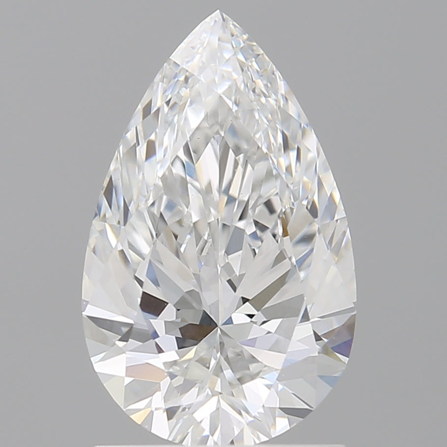 1.60 Carat Pear Shaped, Ideal Cut, E Color, VVS2 Clarity, IGI Certified Lab Grown Diamond