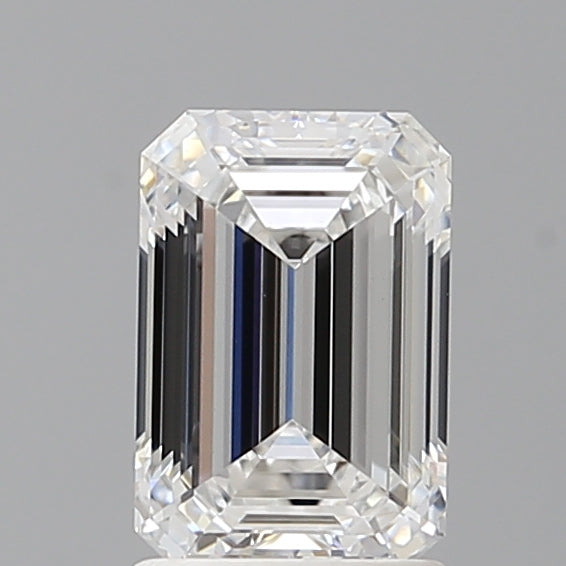 1.57 Carat Emerald Shaped, Ideal Cut, D Color, VVS2 Clarity, IGI Certified Lab Grown Diamond