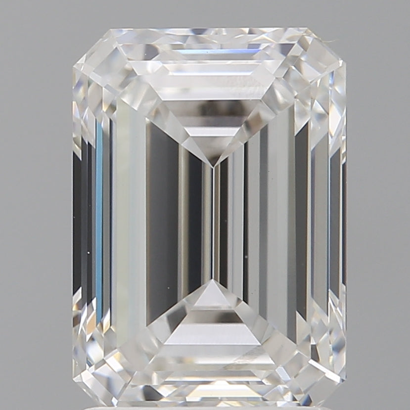 2.06 Carat Emerald Shaped, Ideal Cut, E Color, VVS2 Clarity, IGI Certified Lab Grown Diamond