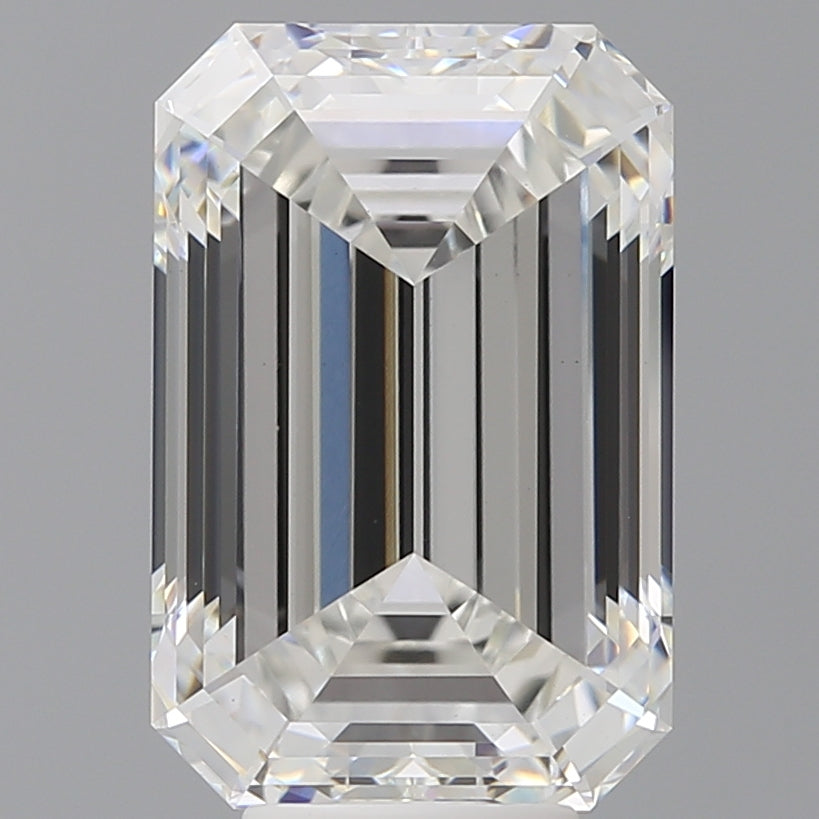 8.03 Carat Emerald Shaped, Ideal Cut, F Color, VVS2 Clarity, IGI Certified Lab Grown Diamond