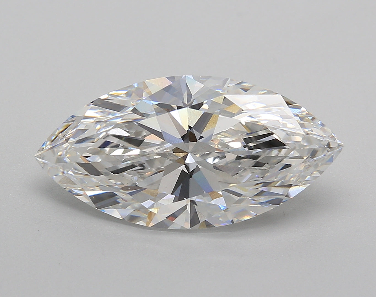 5.01 Carat Marquise Shaped, Excellent Cut, E Color, VS1 Clarity, IGI Certified Lab Grown Diamond