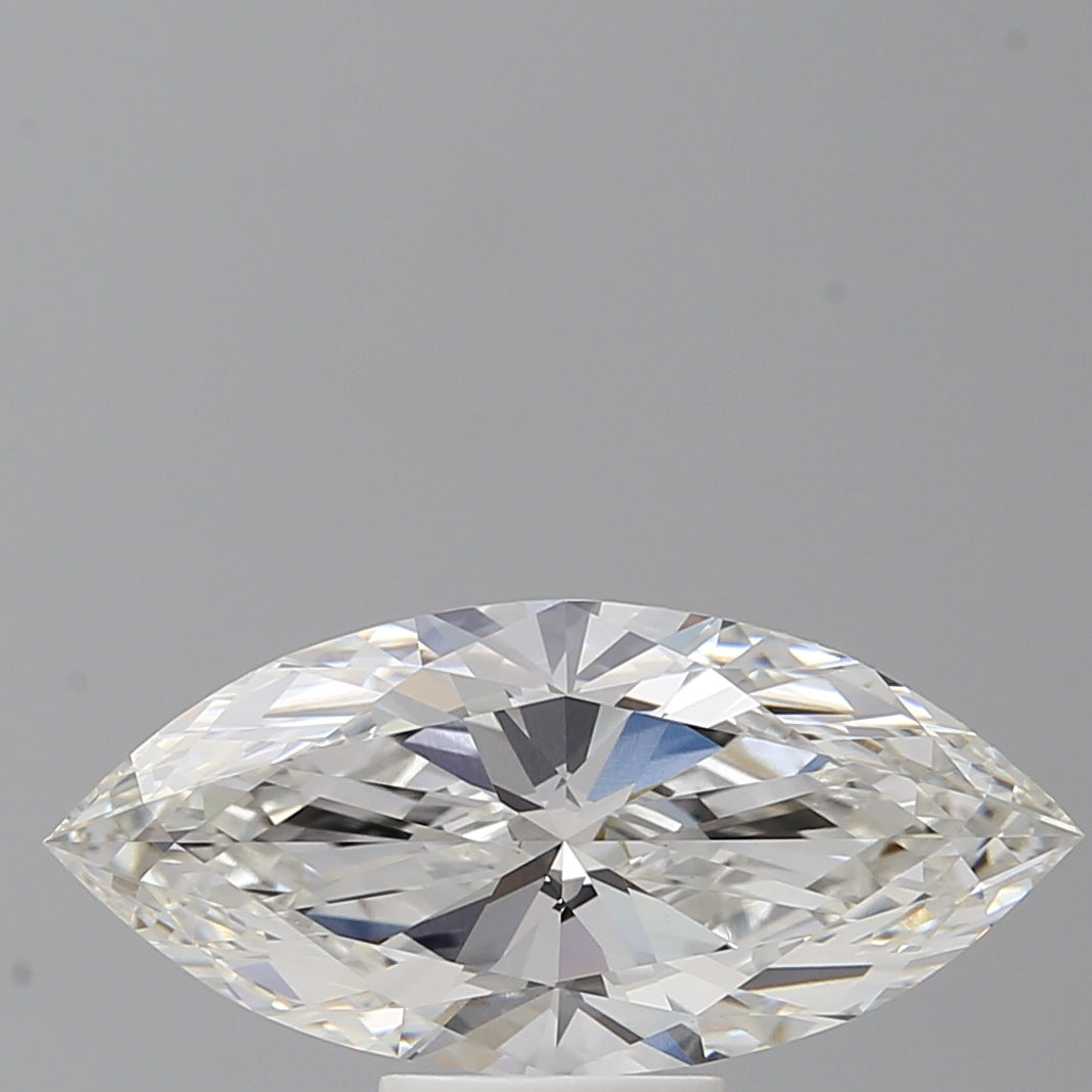 4.09 Carat Marquise Shaped, Ideal Cut, F Color, VVS2 Clarity, IGI Certified Lab Grown Diamond
