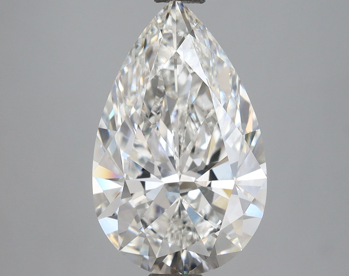 4.02 Carat Pear Shaped, Ideal Cut, F Color, VVS2 Clarity, IGI Certified Lab Grown Diamond