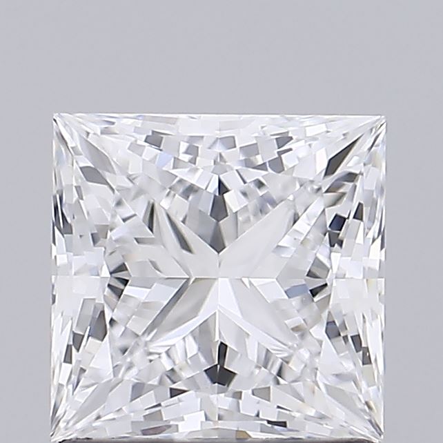 1.50 Carat Princess Shaped, Ideal Cut, D Color, VVS2 Clarity, IGI Certified Lab Grown Diamond