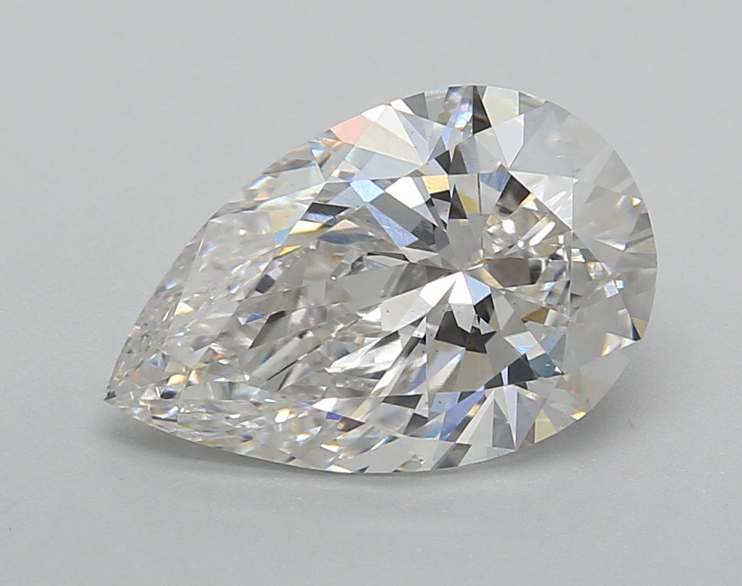 3.02 Carat Pear Shaped, Excellent Cut, F Color, VS2 Clarity, IGI Certified Lab Grown Diamond