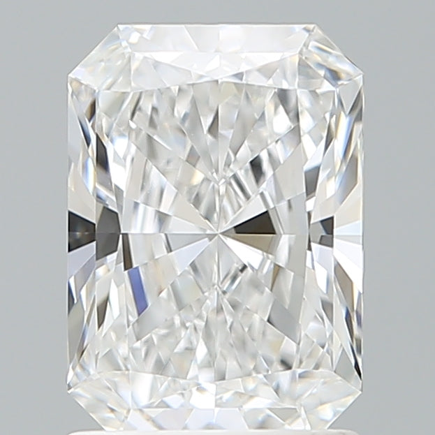 1.58 Carat Radiant Shaped, Ideal Cut, D Color, VVS2 Clarity, IGI Certified Lab Grown Diamond