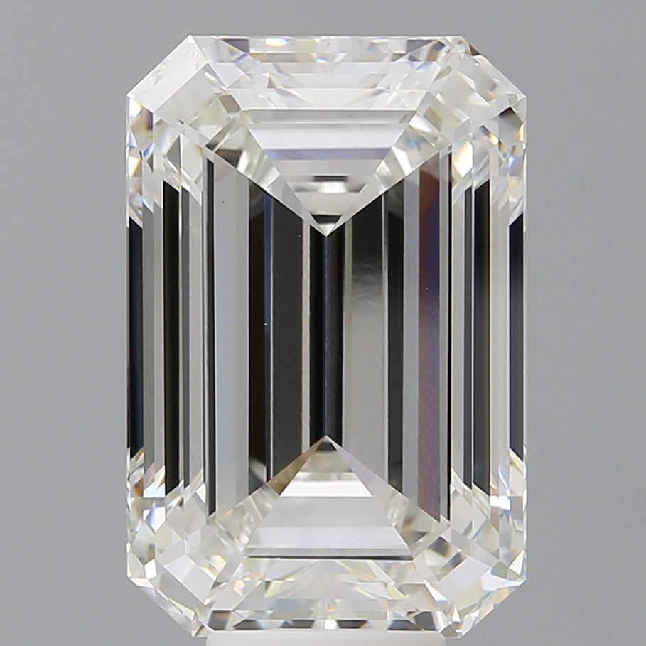 9.59 Carat Emerald Shaped, Ideal Cut, F Color, VVS2 Clarity, IGI Certified Lab Grown Diamond