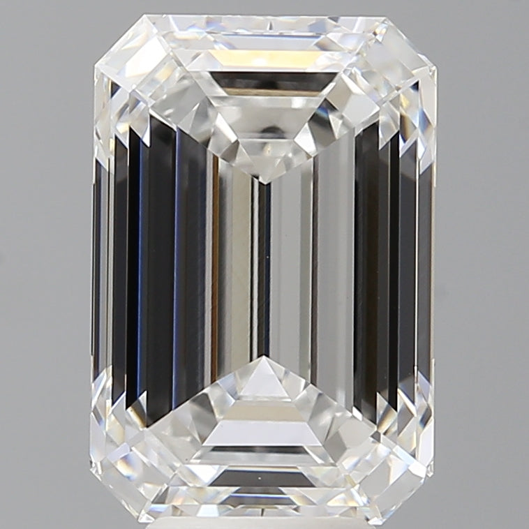 6.57 Carat Emerald Shaped, Ideal Cut, E Color, VVS2 Clarity, IGI Certified Lab Grown Diamond