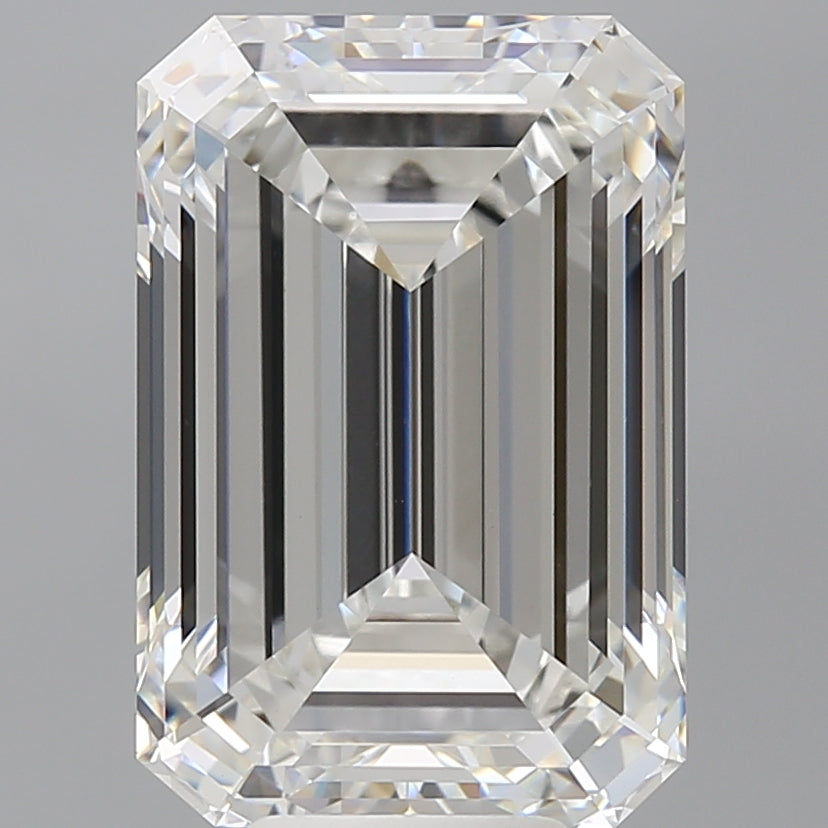 8.60 Carat Emerald Shaped, Ideal Cut, F Color, VVS2 Clarity, IGI Certified Lab Grown Diamond