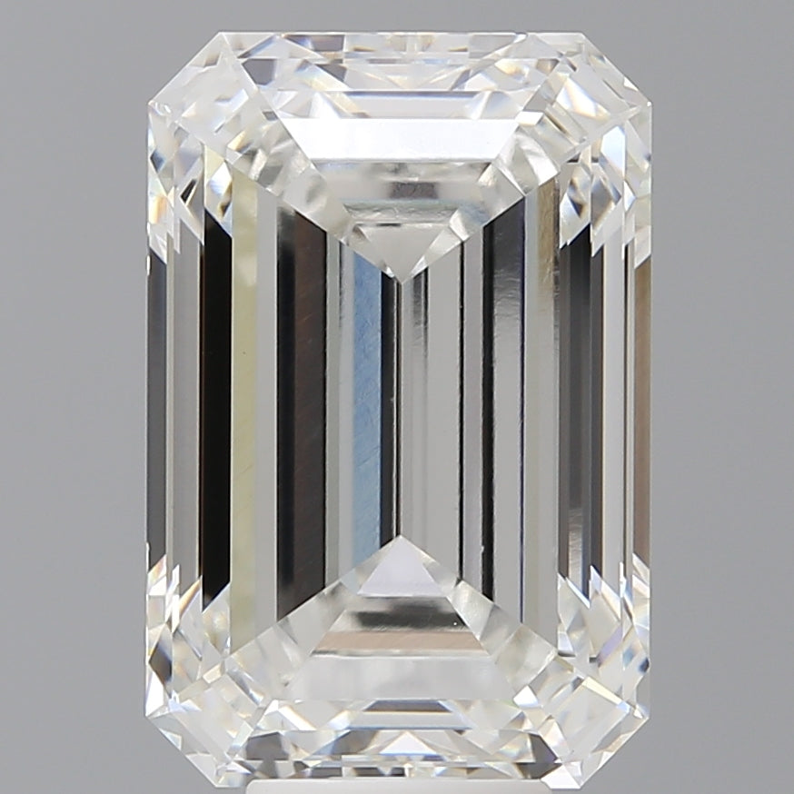 9.58 Carat Emerald Shaped, Ideal Cut, F Color, VVS2 Clarity, IGI Certified Lab Grown Diamond