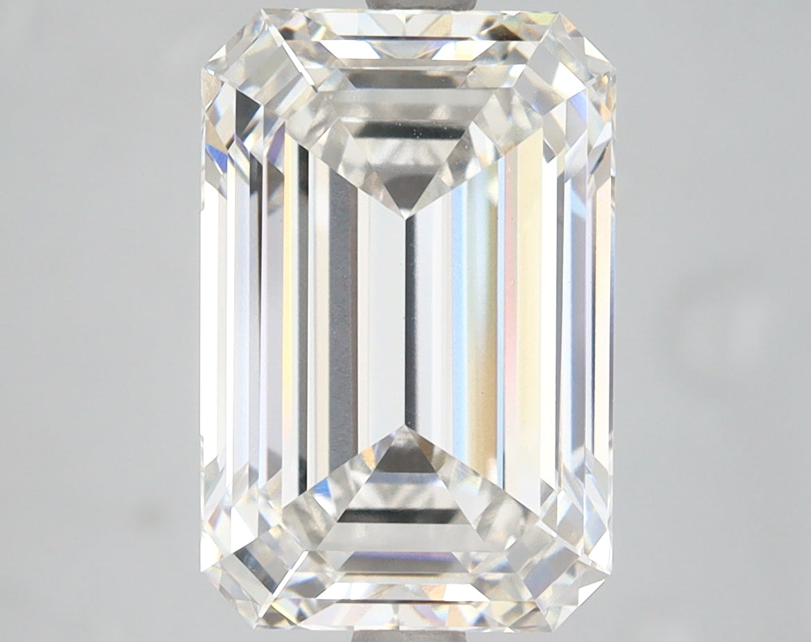 5.26 Carat Emerald Shaped, Ideal Cut, F Color, VS1 Clarity, IGI Certified Lab Grown Diamond