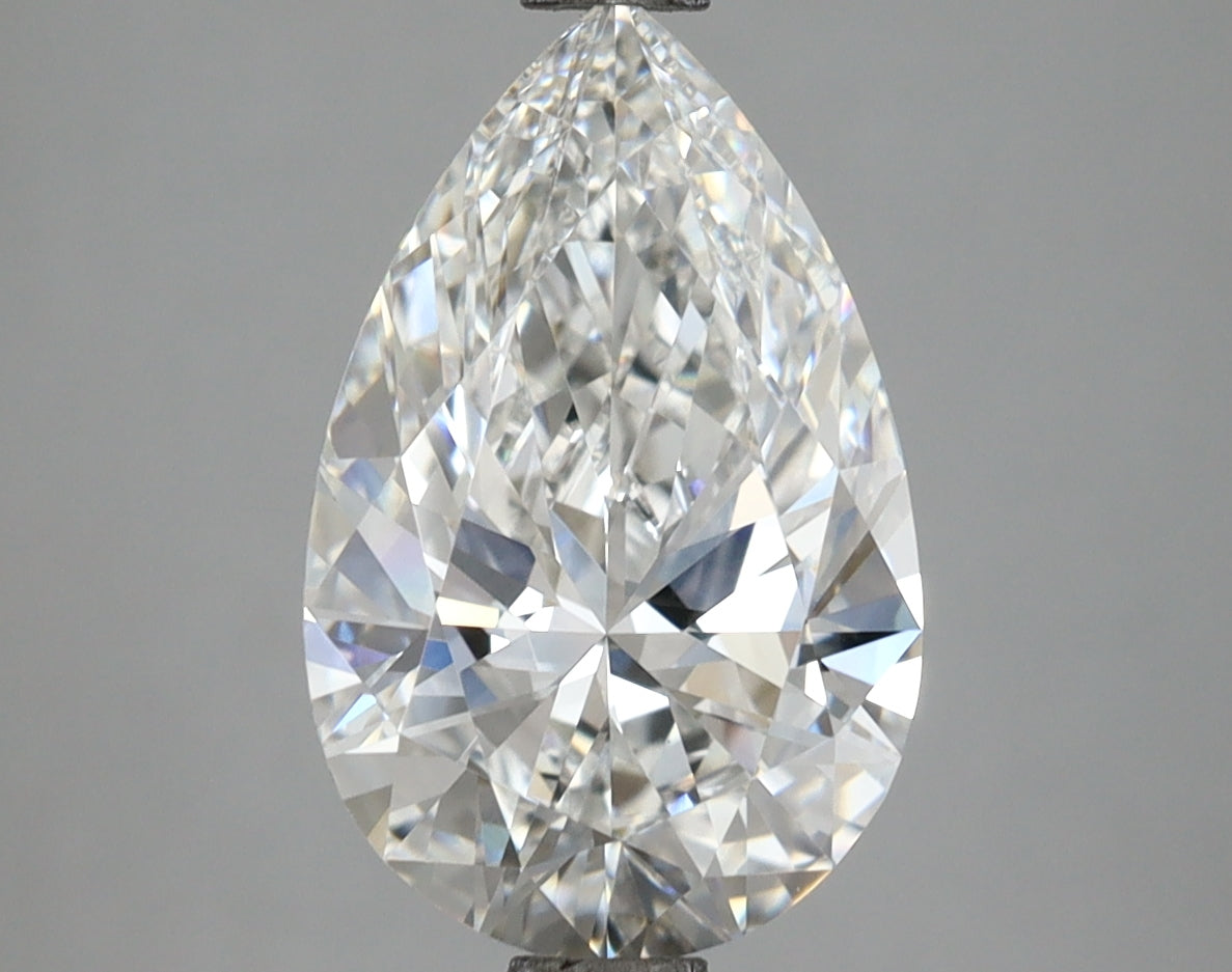 2.54 Carat Pear Shaped, Ideal Cut, F Color, VVS2 Clarity, IGI Certified Lab Grown Diamond
