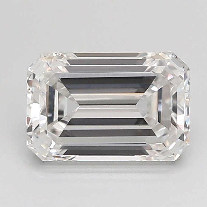 2.05 Carat Emerald Shaped, Ideal Cut, F Color, VVS2 Clarity, IGI Certified Lab Grown Diamond