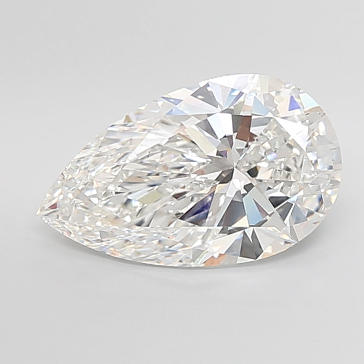 7.03 Carat Pear Shaped, Excellent Cut, F Color, VVS2 Clarity, IGI Certified Lab Grown Diamond