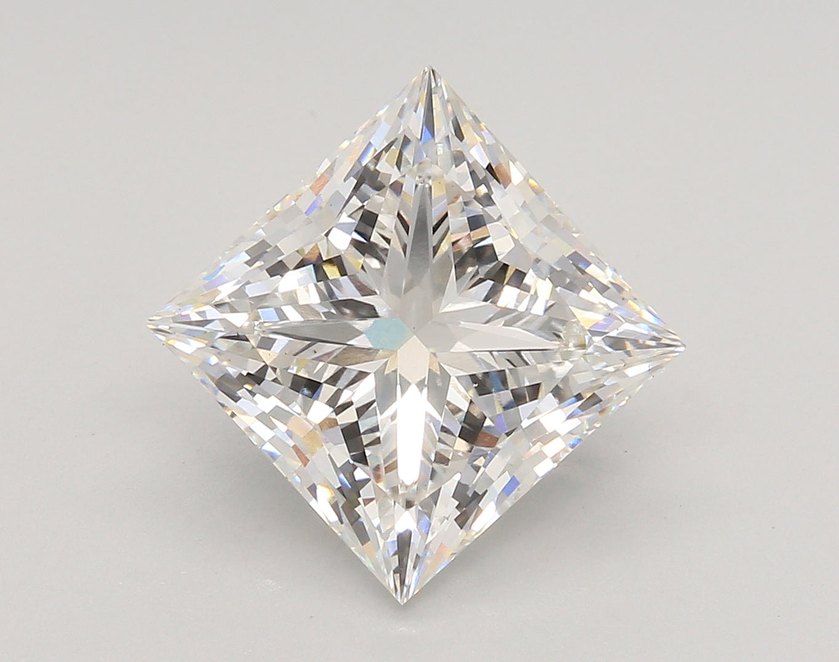 5.76 Carat Princess Shaped, Ideal Cut, F Color, VS1 Clarity, IGI Certified Lab Grown Diamond