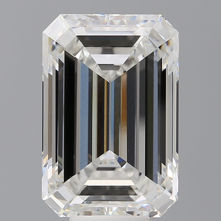 10.05 Carat Emerald Shaped, Ideal Cut, F Color, VVS2 Clarity, IGI Certified Lab Grown Diamond