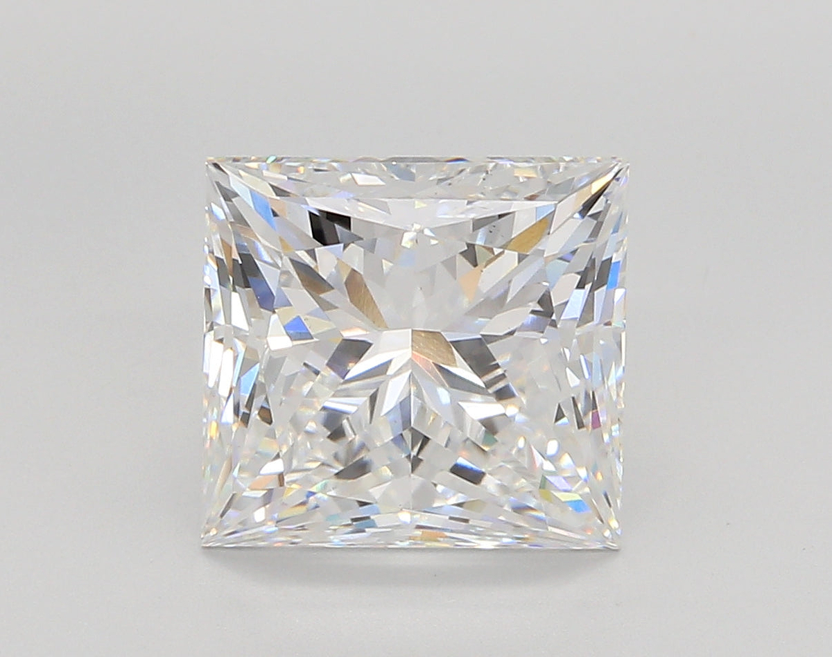 5.08 Carat Princess Shaped, Ideal Cut, E Color, VS1 Clarity, IGI Certified Lab Grown Diamond