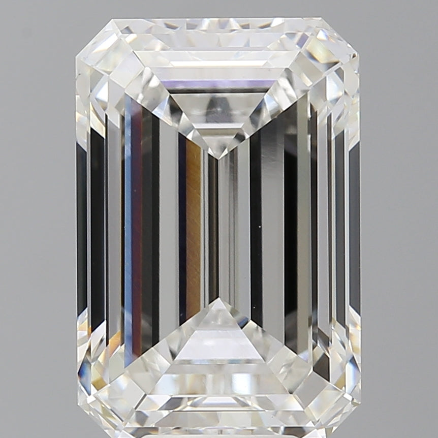9.08 Carat Emerald Shaped, Ideal Cut, F Color, VVS2 Clarity, IGI Certified Lab Grown Diamond