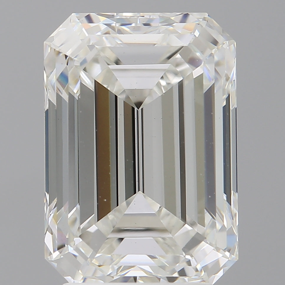 4.03 Carat Emerald Shaped, Ideal Cut, F Color, VVS2 Clarity, IGI Certified Lab Grown Diamond