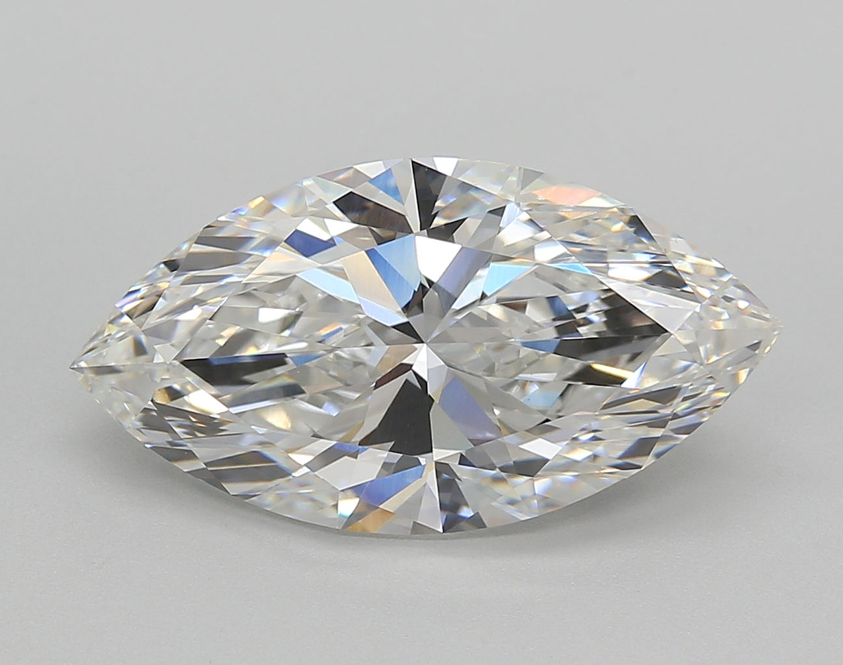 5.01 Carat Marquise Shaped, Very Good Cut, F Color, VVS2 Clarity, IGI Certified Lab Grown Diamond