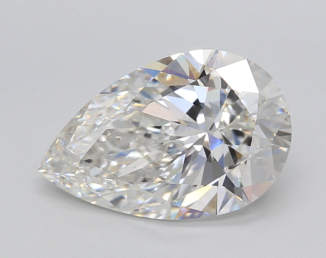 3.01 Carat Pear Shaped, Excellent Cut, F Color, VS1 Clarity, IGI Certified Lab Grown Diamond