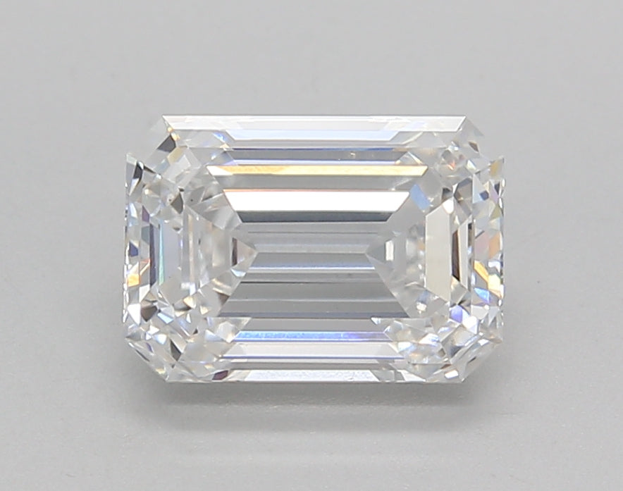 2.00 Carat Emerald Shaped, Ideal Cut, D Color, VS1 Clarity, IGI Certified Lab Grown Diamond