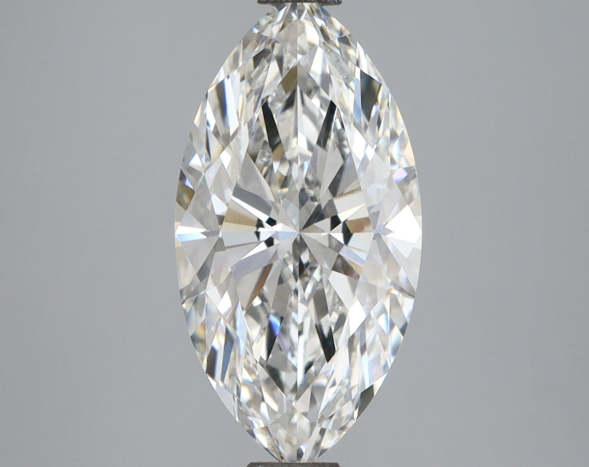 3.02 Carat Marquise Shaped, Ideal Cut, F Color, VVS2 Clarity, IGI Certified Lab Grown Diamond