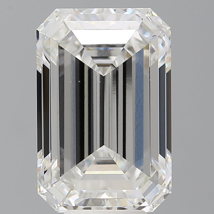 8.07 Carat Emerald Shaped, Ideal Cut, F Color, VVS2 Clarity, IGI Certified Lab Grown Diamond