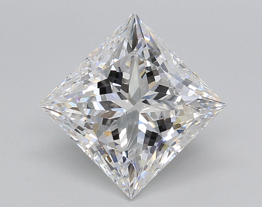 3.02 Carat Princess Shaped, Ideal Cut, D Color, VS1 Clarity, IGI Certified Lab Grown Diamond
