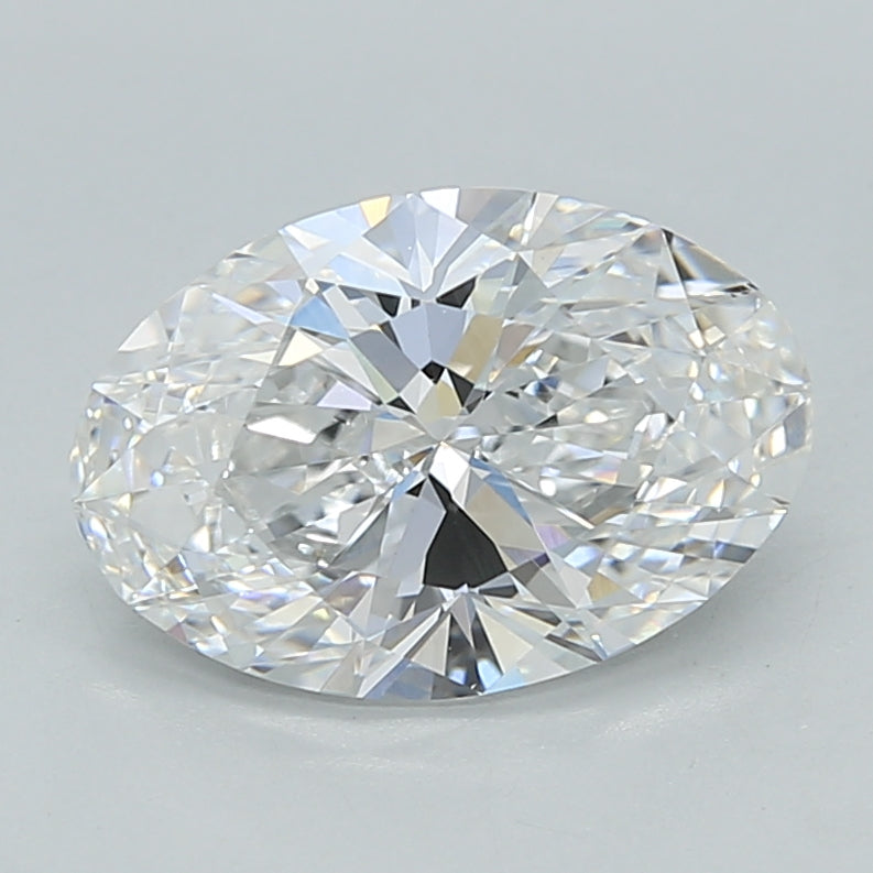 2.01 Carat Oval Shaped, Ideal Cut, D Color, VVS2 Clarity, IGI Certified Lab Grown Diamond