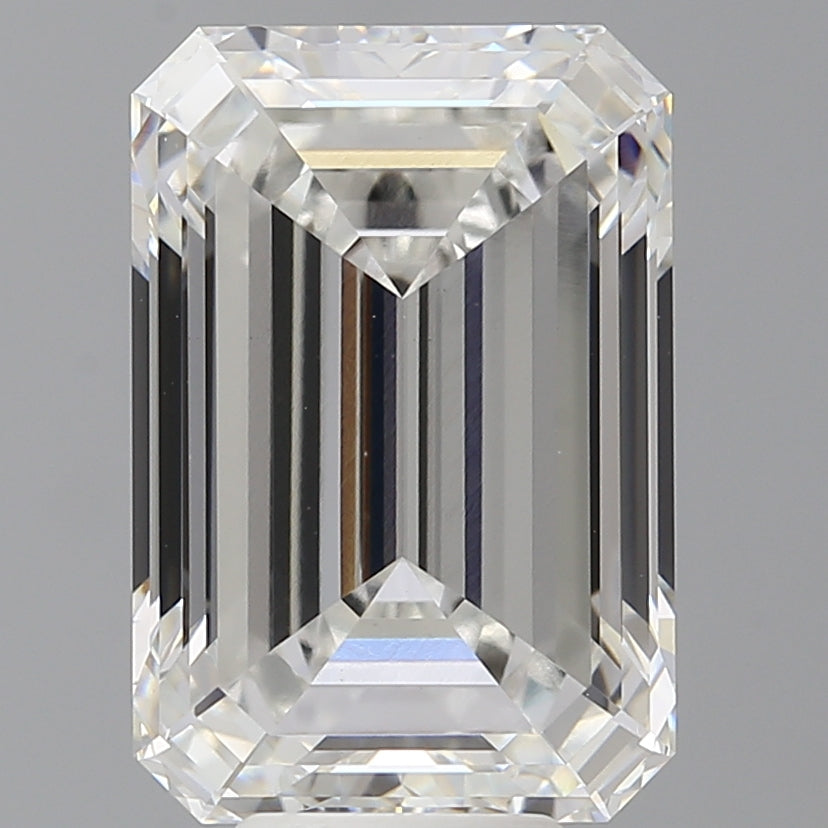 8.04 Carat Emerald Shaped, Ideal Cut, F Color, VVS2 Clarity, IGI Certified Lab Grown Diamond
